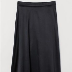 H&M Silk-blend Satin Skirt